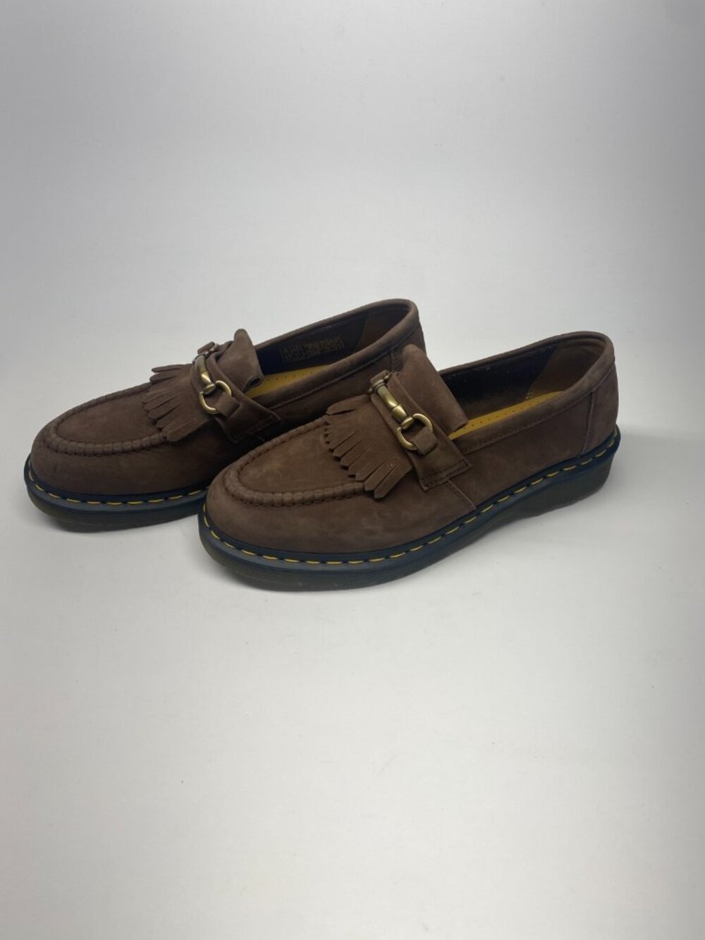 Dr. Martens Womens Adrian Kiltie Fringe Snaffle Bit Brown Suede Loafer Sz 11